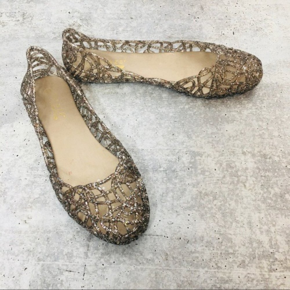 Vintage GLAZE Sparkle Jelly Sandals slip on